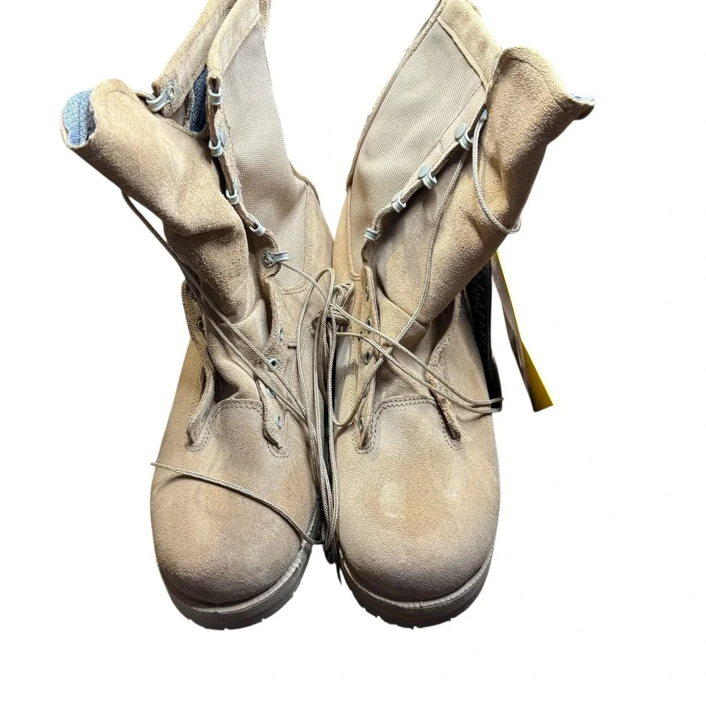 Belleville 790G Combat Boots Mens Size 14 Beige‎ Suede Gore-Tex Vibram Military